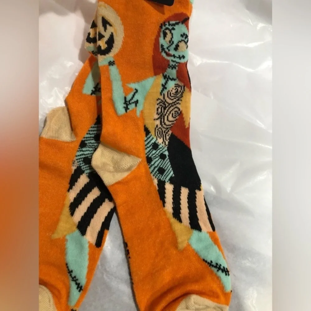 Disney’s Tim Burton’s Nightmare on before Christmas orange halloween‎ socks new